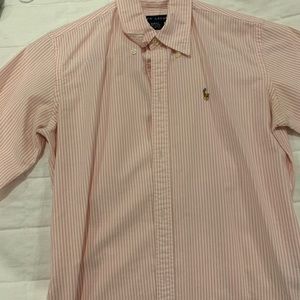 Women’s Ralph Lauren button down. Pink stripes